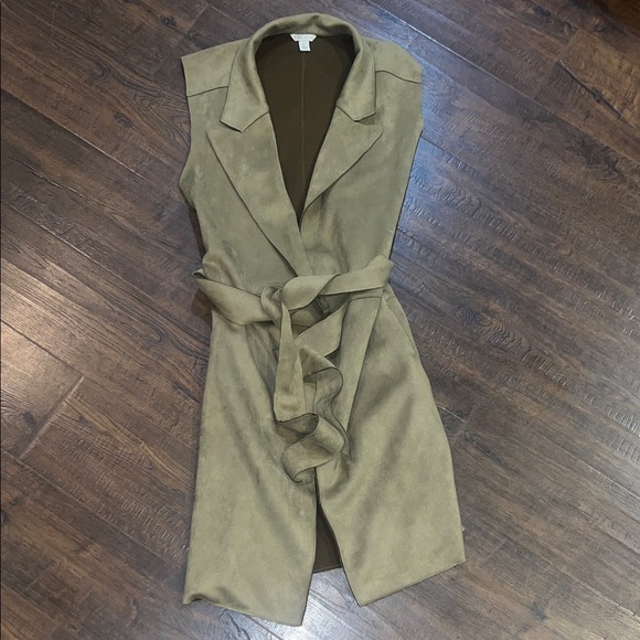 Cato Jackets & Blazers - Cato Sleeveless Tan Suede Vest with Belt